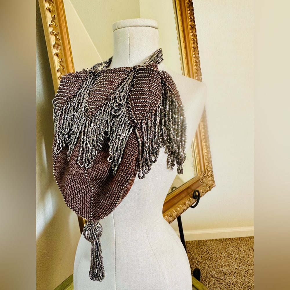 Antique Art Deco Bead Hand Bag Purse